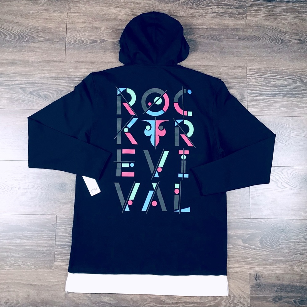ROCK REVIVAL Men’s Long Sleeve Aerin Hoodie Double T-Shirt Size Large LST4310